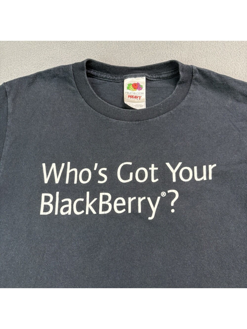 Vintage Who’s Got Your BlackBerry Cell Phone Promo T Shirt Size Small Black